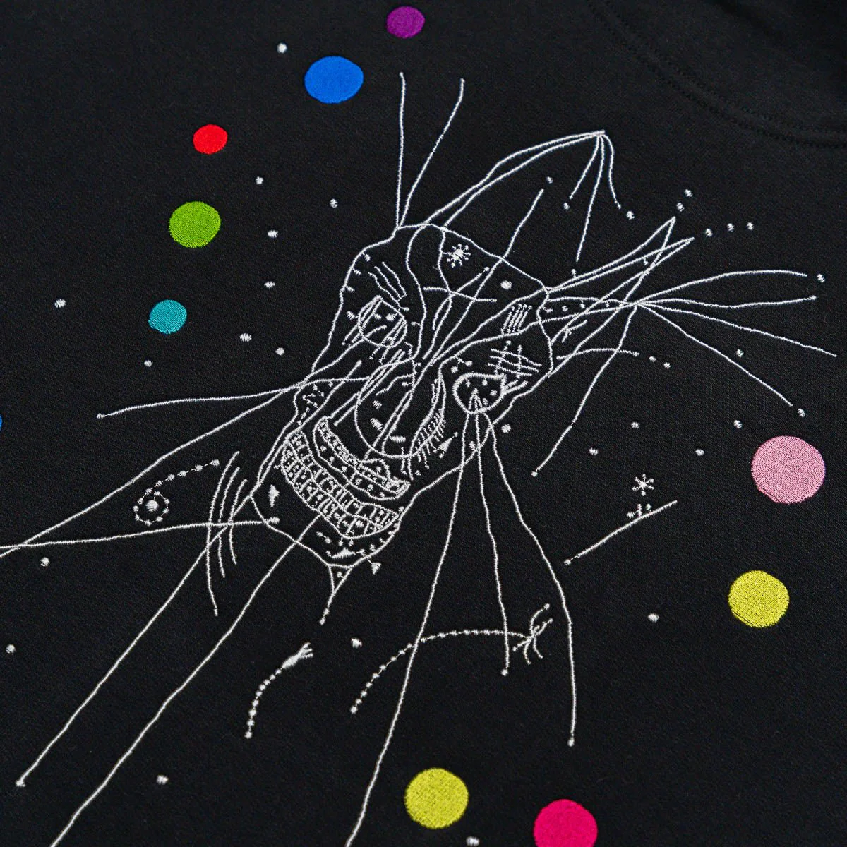 CURRENT 93 "I Am The Last Mask - Embroidered" Hoodie + Free Button Bundle - Image 4