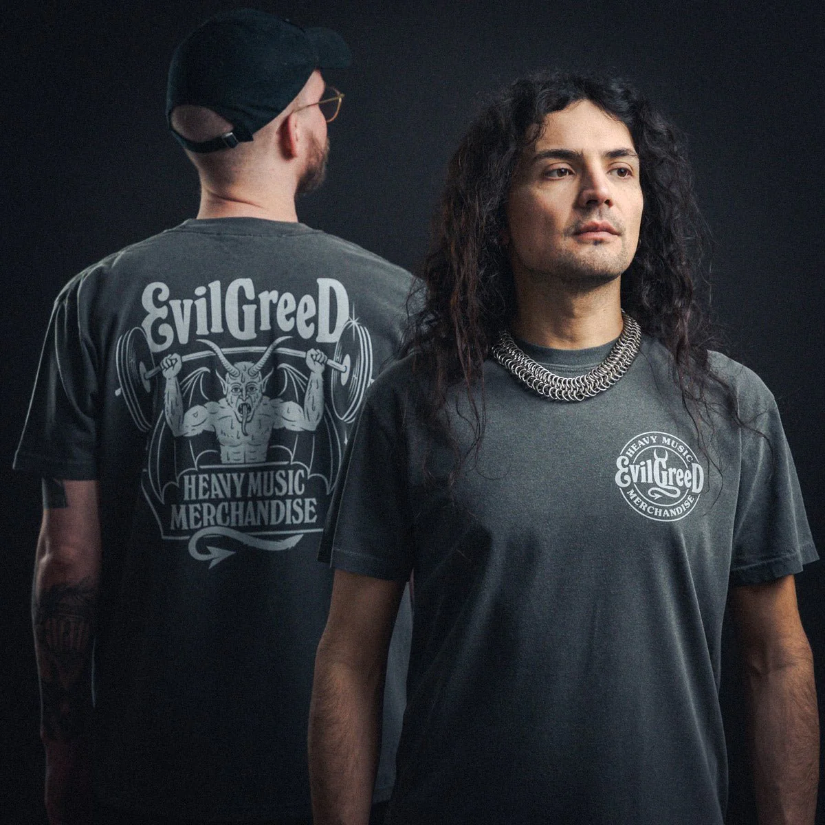 EVIL GREED "Heavy Music - Grey" T-Shirt - Image 3