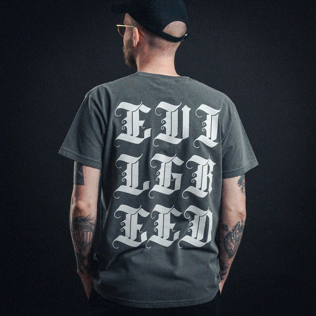 EVIL GREED "Letters - Grey" T-Shirt - Image 4