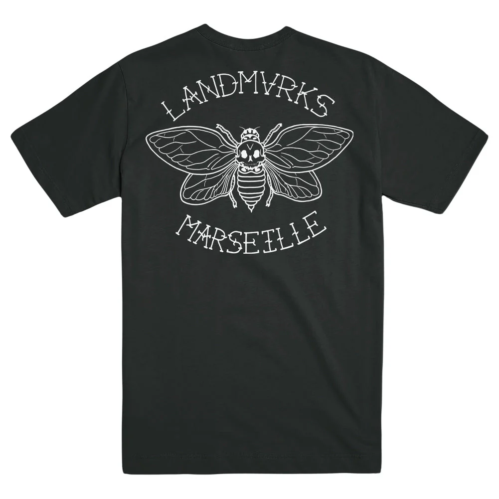 LANDMVRKS "Cicada - Embroidered - Faded Black" T-Shirt - Image 2